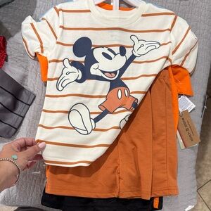 Disney Mickey Mouse Kids Tee - Cream and Orange